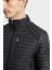 Erkek Siyah Standart Fit Normal Kesim Soğuk Hava Geçirmez Desenli Şişme Mont 4