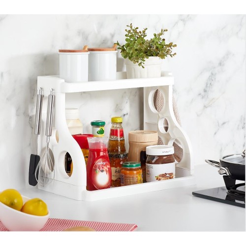 Frapan Home 2 Katlı Plastik Raf Mutfak Dolap Tezgah Üstü Düzenleyici Baharatlık Organizer Frapan Home 2 Katlı Plastik Raf Mutfak Dolap Tezgah Üstü Düzenleyici Baharatlık Organizer