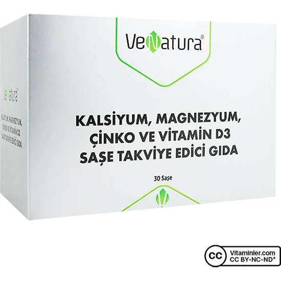 Venatura Kalsiyum, Magnezyum, Çinko Ve Vitamin D3 30 Saşe