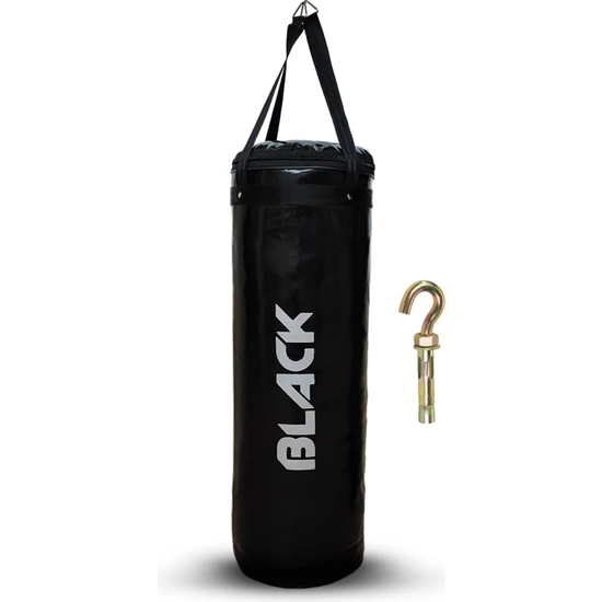 Tosima Black 100X32 cm Boks Antrenman Torbası Kayışlı Kum Torbası Boks Torbası Çelik Dübel Hediyeli