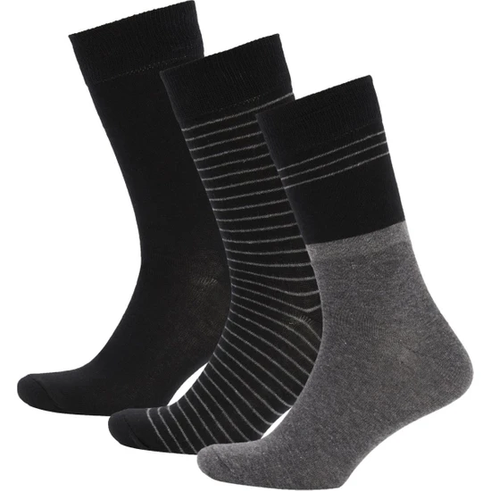 DeFacto Erkek 3'lü Pamuklu Uzun Çorap R8068AZNS