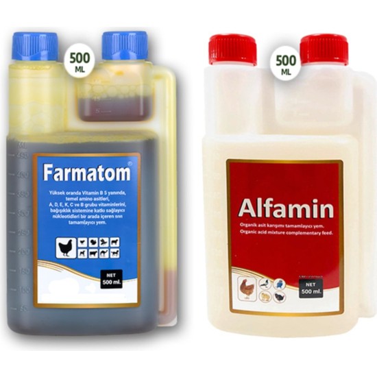 Munich Vet 2'li Set Kuşlar Için Farmatom Vitamin Alfamin Ishal Seti 500 ml
