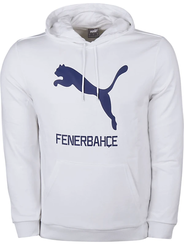 Puma Fenerbahçe Cat Hoody Erkek Fenerbahçe Futbol Sweatshirts 77313902 Beyaz