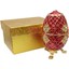 Faberge Yumurta Swarovski Taşlı Lüks Mücevher Kutusu Kırmızı 10CM 3