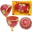 Faberge Yumurta Swarovski Taşlı Lüks Mücevher Kutusu Kırmızı 10CM 4