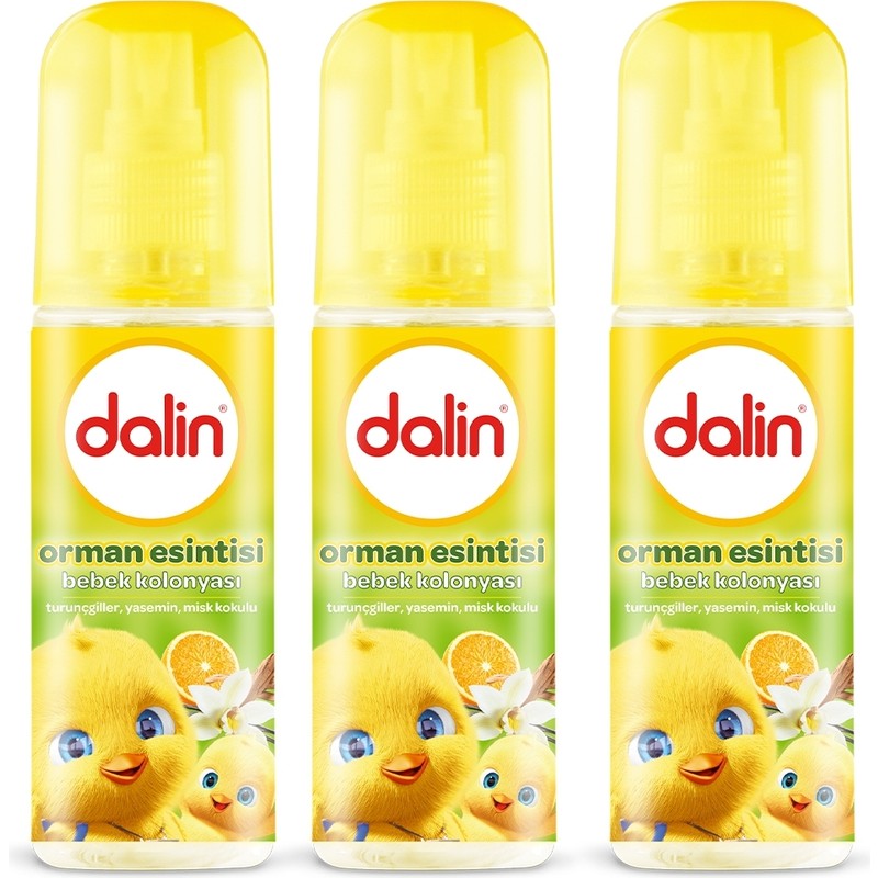 Dalin Bebek Kolonyası Orman Esintisi 150 ml 3 Adet Dermatolojik Olarak Test Edilmiş Organik