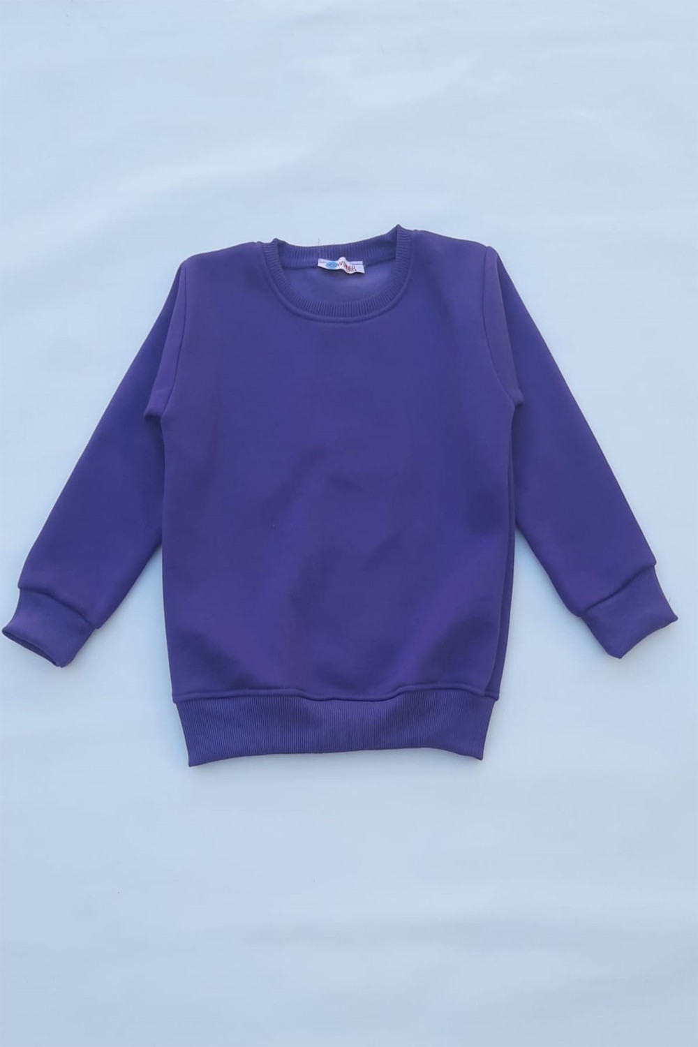 The Wert Unisex Mor Basic Içi Polarlı Örme Kalın Sweatshirt