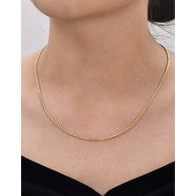 Mistik Silver Franco 14 Ayar Gerçek Altın Zincir Kolye - Kalınlık: 2 mm (585 Damgalı)
