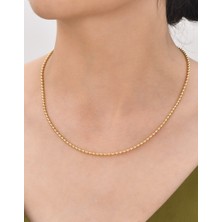 Mistik Silver Top Zincir 14 Ayar Gerçek Altın Zincir Kolye - Kalınlık: 4.00 mm  (585 Damgalı)