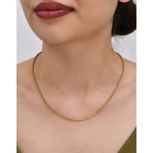 Mistik Silver Uzun Küp Zincir 14 Ayar Gerçek Altın Zincir Kolye - Kalınlık: 2.35 mm (585 Damgalı)