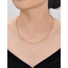 Mistik Silver Doç Zincir 14 Ayar Gerçek Altın Zincir Kolye - Kalınlık: 2.20 mm  (585 Damgalı)