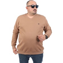 Starbattal Büyük Beden V Yaka Double Face Basic 22720-S.KAHVE