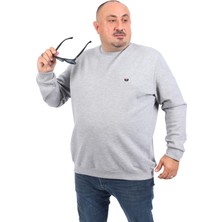 Starbattal Büyük Beden Sweat Double Face Basic 22719-GRI Melanj