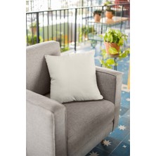 RugViva 43 x 43 cm Ekru Tay Tüyü Döşemelik Premium Kumaş Dekoratif Çift Taraflı Kırlent Yastık Kılıfı KRL003