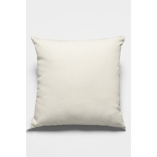 RugViva 43 x 43 cm Ekru Tay Tüyü Döşemelik Premium Kumaş Dekoratif Çift Taraflı Kırlent Yastık Kılıfı KRL003