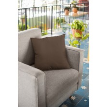 RugViva 43 x 43 cm Kahve Döşemelik Tay Tüyü Premium Kumaş Dekoratif Çift Taraflı Kırlent Yastık Kılıfı KRL005
