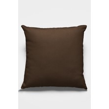 RugViva 43 x 43 cm Kahve Döşemelik Tay Tüyü Premium Kumaş Dekoratif Çift Taraflı Kırlent Yastık Kılıfı KRL005