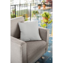 RugViva 43 x 43 cm A.gri Kırlent Yastık Kılıfı Tay Tüyü Döşemelik Premium Kumaş Dekoratif Çift Taraflı KRL009