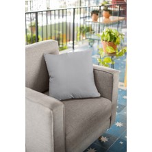RugViva 43 x 43 cm Gri Yastık Kırlent Kılıfı Tay Tüyü Döşemelik Premium Kumaş Dekoratif Çift Taraflı KRL010