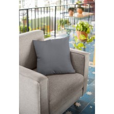 RugViva 43 x 43 cm K.gri Premium Tay Tüyü Döşemelik Kumaş Dekoratif Çift Taraflı Kırlent Yastık Kılıfı KRL011