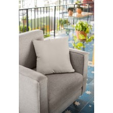 RugViva 43 x 43 cm Bej Dekoratif Çift Taraflı Kırlent Yastık Kılıfı Tay Tüyü Döşemelik Premium Kumaş KRL027