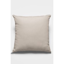RugViva 43 x 43 cm Bej Dekoratif Çift Taraflı Kırlent Yastık Kılıfı Tay Tüyü Döşemelik Premium Kumaş KRL027