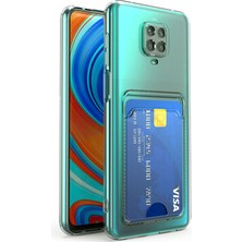 Techno Face Xiaomi Redmi Note 9s Uyumlu Kılıf Kartlıklı Şeffaf Sert Setra Clear Silikon Kapak