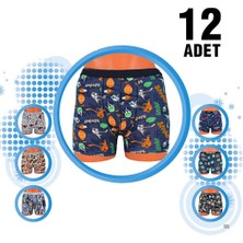 Dondeza Aldeza 550 12'li Erkek Çocuk Boxer Çok Renkli Yumuşak Dokulu Kumaş