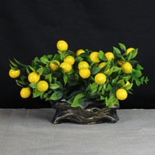 Moryconcept Limon Ağaç Yapay Taş Gold Gölgeli Saksı