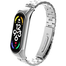 Basias Xiaomi Mi Band 7 Uyumlu Paslanmaz Çelik Metal Kordon Kayış