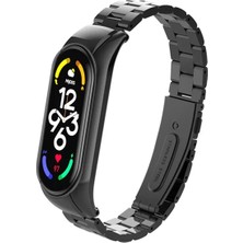 Basias Xiaomi Mi Band 7 Uyumlu Paslanmaz Çelik Metal Kordon Kayış