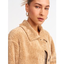 Dilvin 6870 Peluş Tunik-Koyu Bej