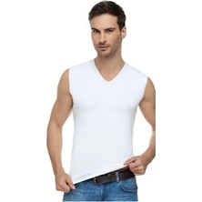 Tutku Elit Erkek Elastan V Yaka Sıfır Kol Atlet 1305 - 3 Adet