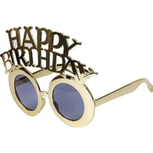 Vipfoni Happy Birthday Yazılı Parti Gözlük Gold Renk