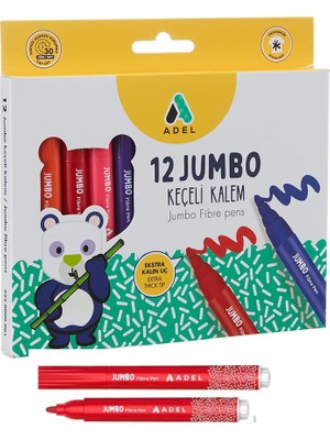 Adel Jumbo Keçeli Kalem 12 Renk