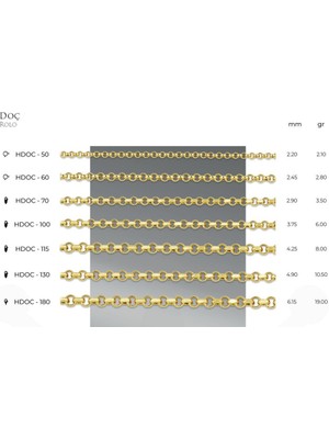 Mistik Silver Doç Zincir 14 Ayar Gerçek Altın Zincir Kolye - Kalınlık: 3.75 mm (585 Damgalı)