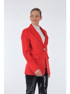Ekol Armalı Uzun Kollu Kırmızı Kadın Ceket 22205043
