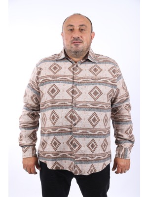 Starbattal Büyük Beden Oduncu Gömlek Gray Wolves 22213-KAHVERENGİ