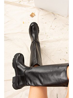 Fox Shoes Siyah Kadın Günlük Düz Çizme J670123809