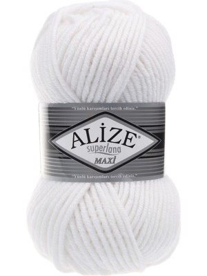 Alize Superlana Maxi 55 Beyaz (5 Adet)