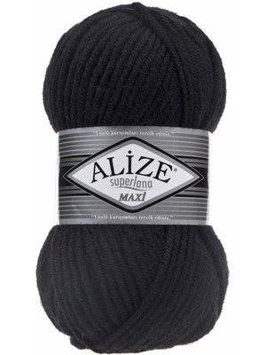 Alize Superlana Maxi 60 Siyah (5 Adet)