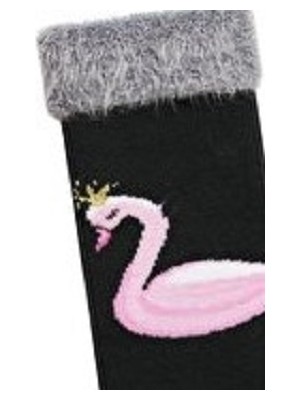 Semoor Saçaklı Kuğu Desenli Havlu Kız Bebek Havlu Çorap