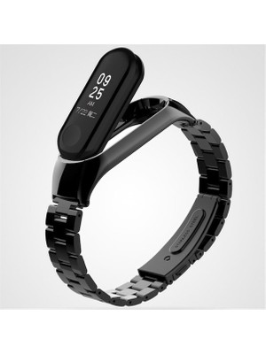 Basias Xiaomi Mi Band  4 Akıllı Bileklik Kordon Metal Paslanmaz Çelik