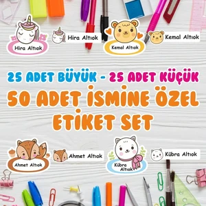 Isme Özel Okul Etiket Seti - 150 Adet - Kokusuz Ekolojik Mürekkep Pvc Etiket