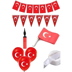 Çıtı Pıtı Store 29 Ekim-19 Mayıs- 23 Nisan Süsleri Okul Kreş Süsleme Seti Türk Bayrağı Balon Çubuklu Bayrak