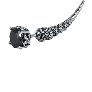 Zirkon Taşlı Modern Vintage S+ Kalite Motorcu Erkek 316L Çelik Küpe (Tekli)