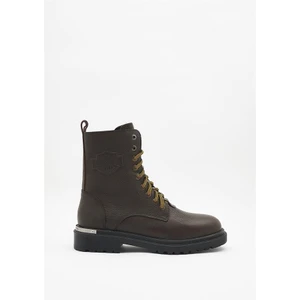 Harley Davidson Thar Brown Baskı Deri Erkek Bot