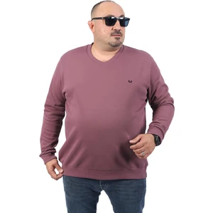 Büyük Beden V Yaka Double Face Basic 22720-LILA