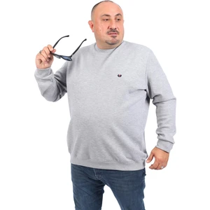 Büyük Beden Sweat Double Face Basic 22719-GRI Melanj