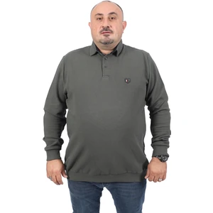 Mocgrande Büyük Beden Polo Yaka Sweat West Coast 22711-HAKI